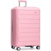 Traveler's Choice A quadretti, M (66 cm), rosa, 3 pezzo Set, Pagosa - Valigia trolley espandibile rigida indistruttibile