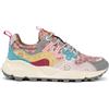 FLOWER MOUNTAIN YAMANO 3 WMN Sneakers in suede nylon floreale sage pink yellow