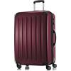 HAUPTSTADTKOFFER - ALEX - Valigia rigida, Trolley espandibile, Bagaglio con 4 ruote doppie, TSA, 75 cm, 119 litri, Borgogna