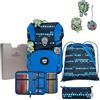 DerDieDas ErgoFlex Tiny Superflash Blue Robot - Set di 5 zaini per la scuola, Blue Robot, ErgoFlex Tiny Superflash Set