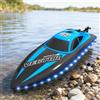 Motoscafo RC con Luci LED Grafica a Contrasto Barca Veloce Telecomandata