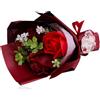 Accentra Bouquet di rose da bagno, 3 x 6,5 g di rose di sapone, fiori da bagno, coriandoli da bagno in rosso e bianco, regalo con profumo di rosa per mamma, fidanzata e partner, per compleanno, festa