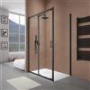 Parama Box doccia 120x80 cm scorrevole vetro 6mm trasparente profili nero opaco h185 | Tonga