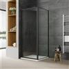 Parama Box doccia slim 70x80cm con porta a battente e parete fissa profili nero opaco e vetro 6mm anticalcare trasparente h190| Portofino