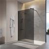 Parama Doccia walk-in 130cm vetro temperato anticalcare 10mm fumé profili neri | Naxos