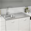 Vidaxl Lavello da Cucina con Scarico Argento 1000x600x155 mm Acciaio