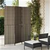 Vidaxl Divisorio per Ambienti a 3 Pannelli Grigio in Polyrattan