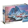 Clementoni - Puzzle 500 Pezzi per Adulti e Ragazzi, Collection, Tema Villaggio Hamnoi, con Poster Incluso, Compact Box, Idea Regalo Uomo e Donna, Made in Italy, 49x36 cm, 35587