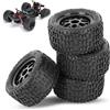 ZAWELIYO Ruota per Camion RC, 4 Pezzi Ammortizzazione Forte Pneumatici RC Ecologici Struttura Irregolare Presa Eccellente per 1:14 1:16 1:18