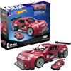 MEGA Hot Wheels - Cadillac ATS-V R, set da costruzione con 319 pezzi e ruote funzionanti, include macchinia die-cast in scala 1:24 abbinata, da collezione, giocattolo per bambini, 13+ anni, HRY18
