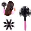 ZVD Spazzola Tonda Per Capelli,Spazzola Capelli Ricci,Spazzola Per Capelli a Palla Rotonda Massaggio Del Cuoio Capelluto Per Ricci Per Districare, Modellare e Riccioli (Rosa)