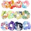 KZNKZN Confezione da 12 elastici per capelli tie dye per ragazze, in cotone di alta qualità, elastici per capelli, graziose fasce elastiche arcobaleno, morbide corde per coda di cavallo, accessori per