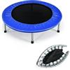 KOMFOTTEU Mini Trampolino Ø96 cm, Trampolino Elastico per Fitness Pieghevole, per Bambini con Capacità di 150 kg, con Piedini Antiscivolo, Tappeto Fitness per Allenamento Interno (Blu)