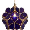 Bieye L30746 Lampadario a sospensione in vetro colorato in stile Tiffany Petals con paralume largo 8 pollici (blu cobalto, fiori di ciliegio da 8 pollici)