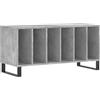vidaXL Mobile Porta Dischi Grigio Cemento 100x38x48 Legno Multistrato