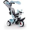 Smoby - Triciclo Baby Driver Plus, 7600741500, + 10 Mesi, Ruote Silenziose, Colore Azzurro, Evolutivo