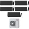 Toshiba CONDIZIONATORE TOSHIBA PENTA SPLIT SHORAI EDGE BLACK 9000+9000+12000+12000+12000 BTU WIFI INVERTER RAS-5M34U2AVG-E A++