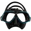 kowaku Maschera Low Volume Fibbie Laterali Maschera Subacquea a Doppia Lente Antiappannante per Freediving , Oro, Bianco