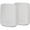 NETGEAR Orbi Mesh e WiFi 6 RBK352, Router WiFi 6 e 1 Extender, Velocità AX1800 Dual Band, Copertura fino a 200 m², Kit da 2