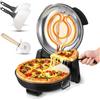VEVOR Forno Elettrico per Pizza da 30,48 cm, Cuoci Pizza Elettrico per la Casa 1200 W con Pietra in Cordierite, Temperatura a 5 Modalità, Finestra di Visualizzazione, Riscalda Fino a 420 °C, Nero