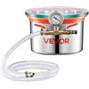 VEVOR Camera a Vuoto in Acciaio Inox, Secchio a Vuoto 5,7 Litri con Coperchio in Vetro Temperato Tubo Flessibile Filtro d'Aria per Degassamento in Silicone Resine Epossidiche Olio Essenziale