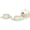 THUN - Set 2 tazzine espresso in porcellana Iconic Elegance - Porcellana, Tazzina D 6,5cm x H 4,7cm,Piattino D 12,8cm,Zuccheriera D9,9cm x h 6,8cm
