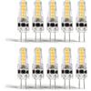 ZAWELIYO Lampadine LED G4 10 Pezzi, 2W Dimmerabile Bianco Caldo 2700K, 12-24V AC G4 Bi Pin Base per Lampadario, Plafoniera, Lampada da Tavolo
