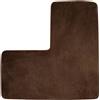 ZVD Tappeti Bagno,Tappeto Bagno Antiscivolo,Tappetino Da Bagno A Forma Di L,Tappetino Angolare Per Doccia, In Morbido Pile Di Corallo, Antiscivolo,Lavabile,Tappeto Bagno Assorbente (Marrone)