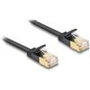 Delock Cavo di rete Delock RJ45 da maschio a maschio Cat.6A con robusto capocorda di chiusura e cavo a nastro grezzo Cat.7 U/FTP 7,5 m nero (80349)