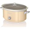 SWAN SF17031CNEW Retro Slow Cooker 6,5L, Vetroceramica antiaderente senza PFOA e PTFE, crema vintage