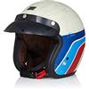 ORIGINE Casco Jet Moto Aperto Scooter Casco Motorino Vintage con Visiera Parasole Omologato ECE (Classic Vintage White,S)