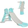 DecHome Scivolo per Bambini 18+ Mesi con Canestro 140x87x75cm Blu/Grigio 01A741F Dechome