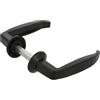 Amig - Set di maniglie in alluminio - Misure maniglia 105 x 45 mm - Spessore porta 55-70 mm - Rosetta Ø35 mm - Colore nero - Ideale per porte interne ed esterne, da passaggio e da ingresso