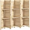 HOMCOM Paravento per Interni in Legno 4 Pannelli 160x170 cm, Separatore di Ambiente Pieghevole con 3 Mensole, Legno Naturale Effetto Bruciato | Aosom Italy