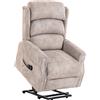 HOMCOM Poltrona Alzapersone Elettrica Massaggi a Vibrazione e Calore, Poltrona Relax Elettrica in Velluto, 80x160x82 cm, Beige | Aosom Italy