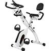 SPORTNOW Cyclette Pieghevole con 8 Livelli di Resistenza, Volano, Display LCD, Bluetooth, Cardiofrequenzimetro e Sella Regolabile, Bianco | Aosom Italy