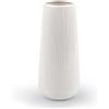 NVIYAM Vaso in Ceramica Bianco Decorativo - Moderno Con Scanalature per Fiori, Erba della Pampa - Piccolo per Casa, Soggiorno, Tavolo da Pranzo, Ingresso, Ufficio