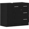 vidaXL Mobile sottolavabo, colore nero, effetto rovere, 63 x 30 x 54 cm