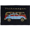 BRISA VW Collection - Volkswagen coperta calda e vellutata in morbido pile, plaid per divano/letto, Camper T1 Bus e Maggiolino design (Nero/150x200cm)
