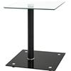 HAKU Tavolino in metallo nero con vetro di sicurezza da 5 mm - Dimensioni: L 40 x A 52 x P 40 cm Stile: Moderno