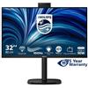 Philips MON 32 IPS QHD WEBCAM HDMI DP USBC 32B2U3601H/00 LAN PIVOT REG ALTE