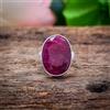 Anello In Argento Sterling 925 Fatto A Mano In Gemma Rubellite Per Pollice