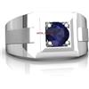 ArtikJewels Riscaldato Zaffiro Blu Gemma Con 925 Anello Argento Sterling per Uomo AJ293