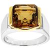 Artik Jewels Naturale Miele Quarzo Gemma Con 925 Argento Sterling Uomo Anello #2862