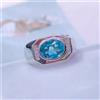 Artik Jewels Anello In Argento Sterling 925 Con Gemma Di Topazio Blu Naturale Per Uomo AJ544