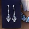 Orecchini A Chiodo Art Deco Ventaglio CZ Blu Great Gatsby Matrimonio SB1