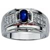 ArtikJewels Riscaldato Zaffiro Blu Gemma Con 925 Anello Argento Sterling per Uomo AJ268
