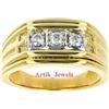 Moissanite Con 14K Argento Placcato Oro Croce Stile Anello per Uomo #410