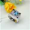 Artik Jewels Anello In Argento Sterling 925 Con Gemma Di Topazio Blu Naturale Per Uomo AJ405