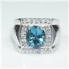 Artik Jewels Anello In Argento Sterling 925 Con Gemma Di Topazio Blu Naturale Per Uomo AJ394